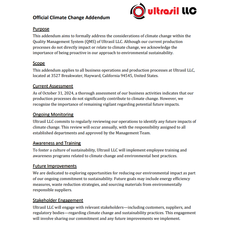 Climate Change Addendum